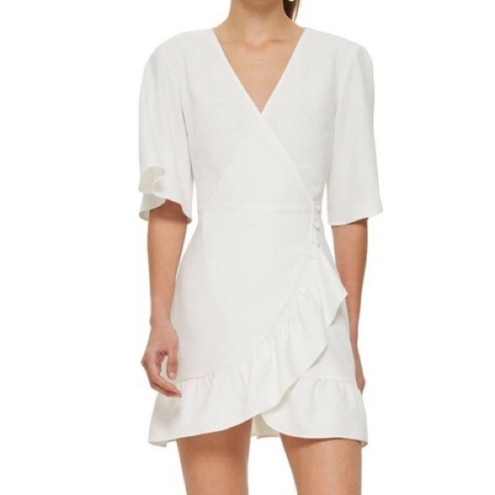 Topshop White Wrap Bridal Shower Dress